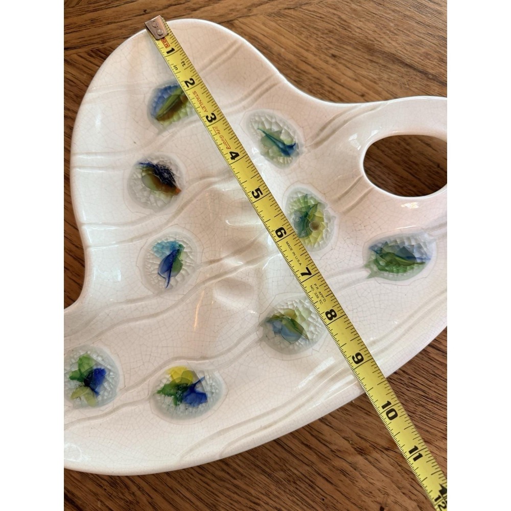 Vintage Jacouin USA Freeform Ceramic Catchall Ashtray MCM Crackle Glaze - Picture 8 of 8